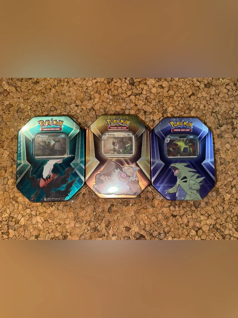 Pokemon TCG  Triple Whammy Collector Tins (x3) - Darkrai - Slaking - Tyranitar